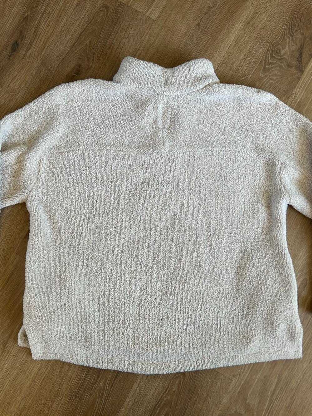 Altar'd State Sherpa Fleece Neutral Quarter Zip Sweater Size Medium - Picture 4 of 4